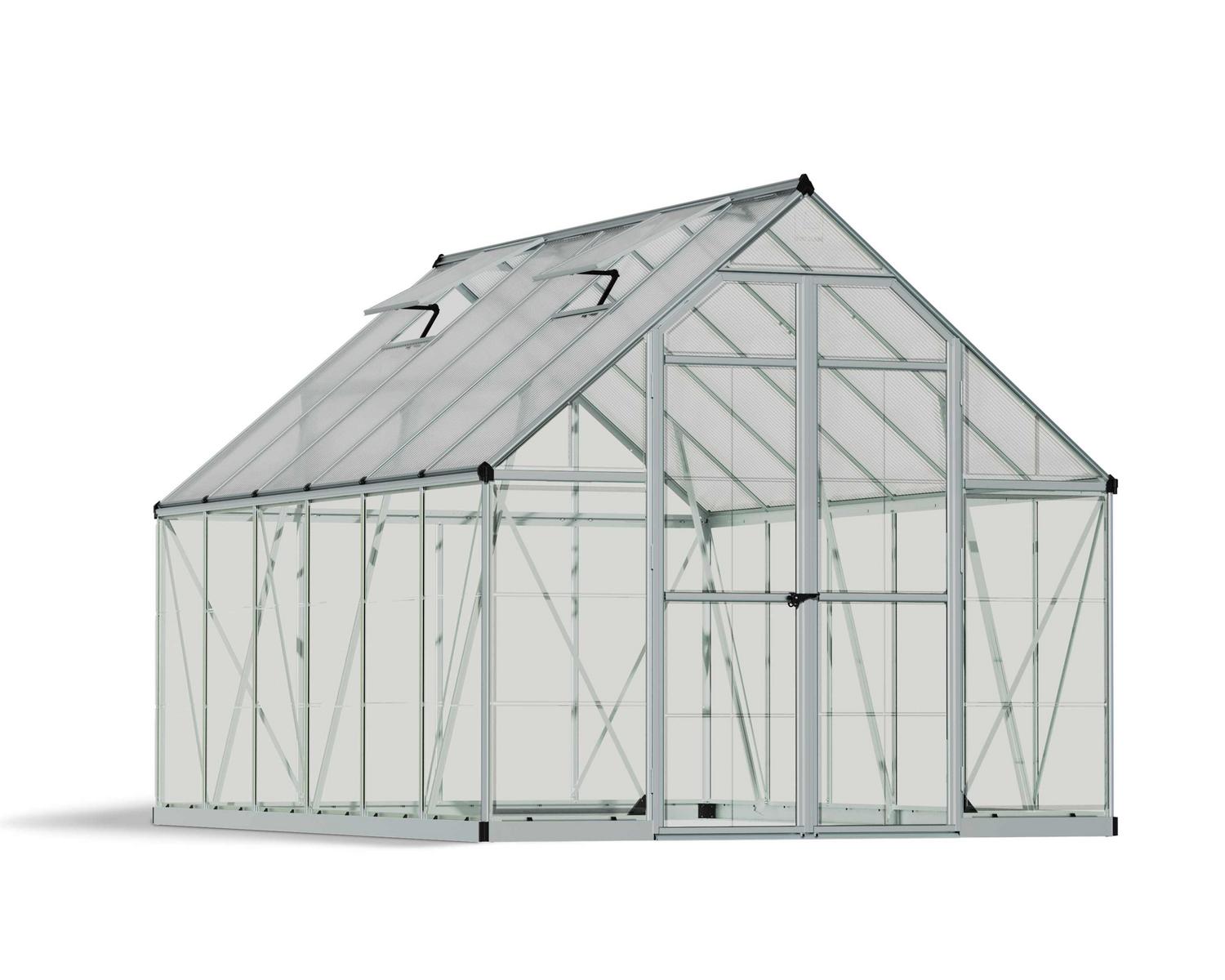 Greenhouses Balance 8 ft. x 12 ft. Silver Structure &amp; Clear Glazing