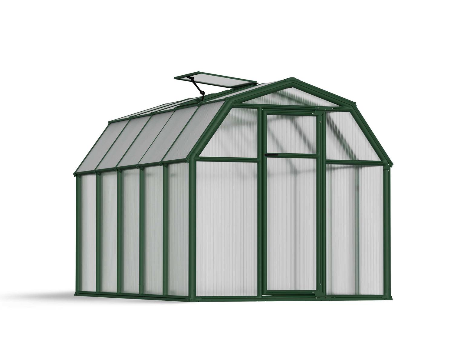 Greenhouse EcoGrow 6&#039; x 10&#039; Kit - Green Structure &amp; Twinwall Glazing