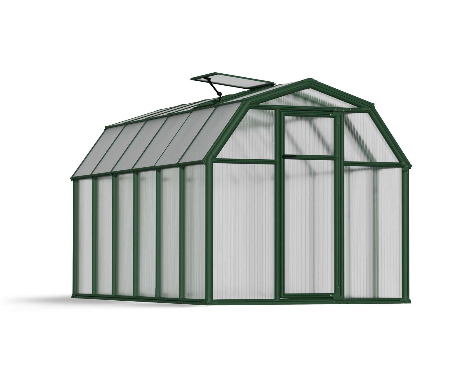 Greenhouse EcoGrow 6&#039; x 12&#039; Kit - Green Structure &amp; Twinwall Glazing
