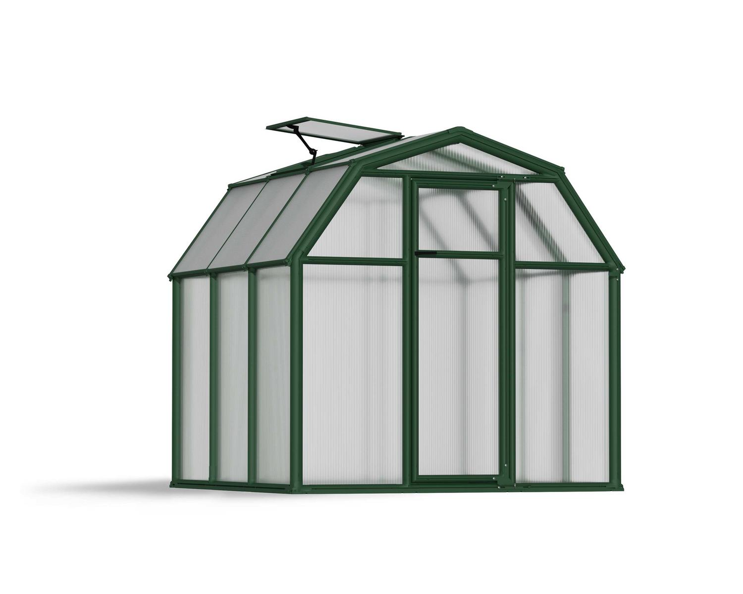 Greenhouse EcoGrow 6' x 6' Kit - Green Structure & Twinwall Glazing
