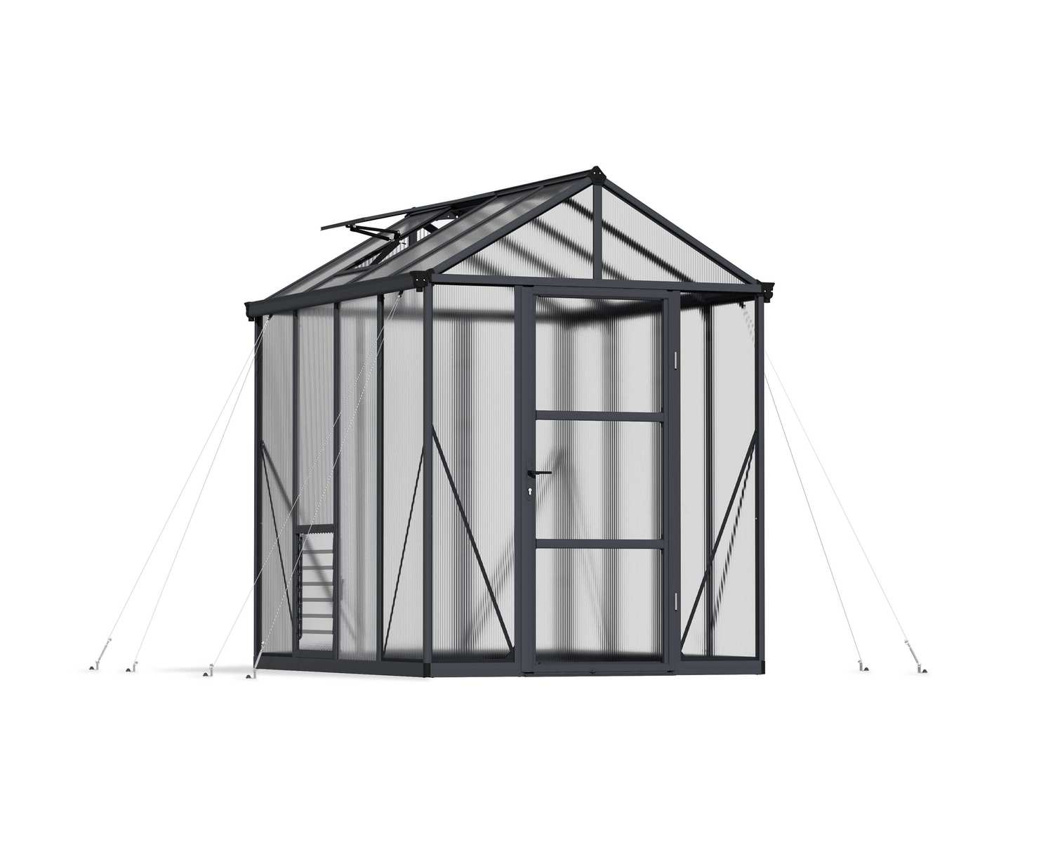 Greenhouse Glory 6&#039; x 8&#039; Kit - Grey Structure &amp; Multiwall Glazing