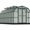 Greenhouse Grand Gardener 8' x 20' Kit - Green Structure & Twinwall Glazing