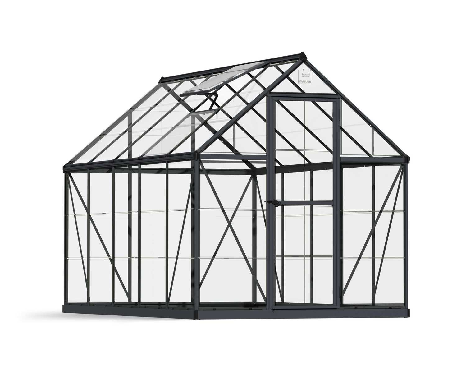 Greenhouse Harmony 6&#039; x 10&#039; Kit - Grey Structure &amp; Clear Glazing