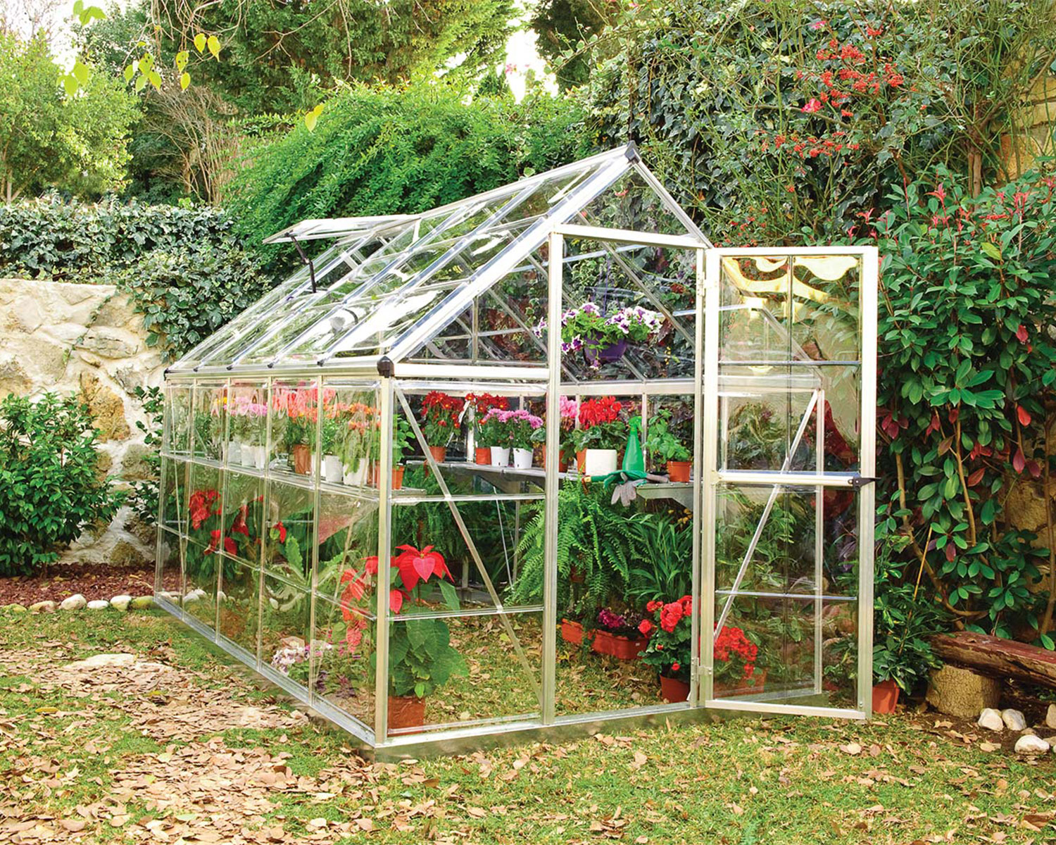 Greenhouse Harmony 6&#039; x 10&#039; Kit - Silver Structure &amp; Clear Glazing