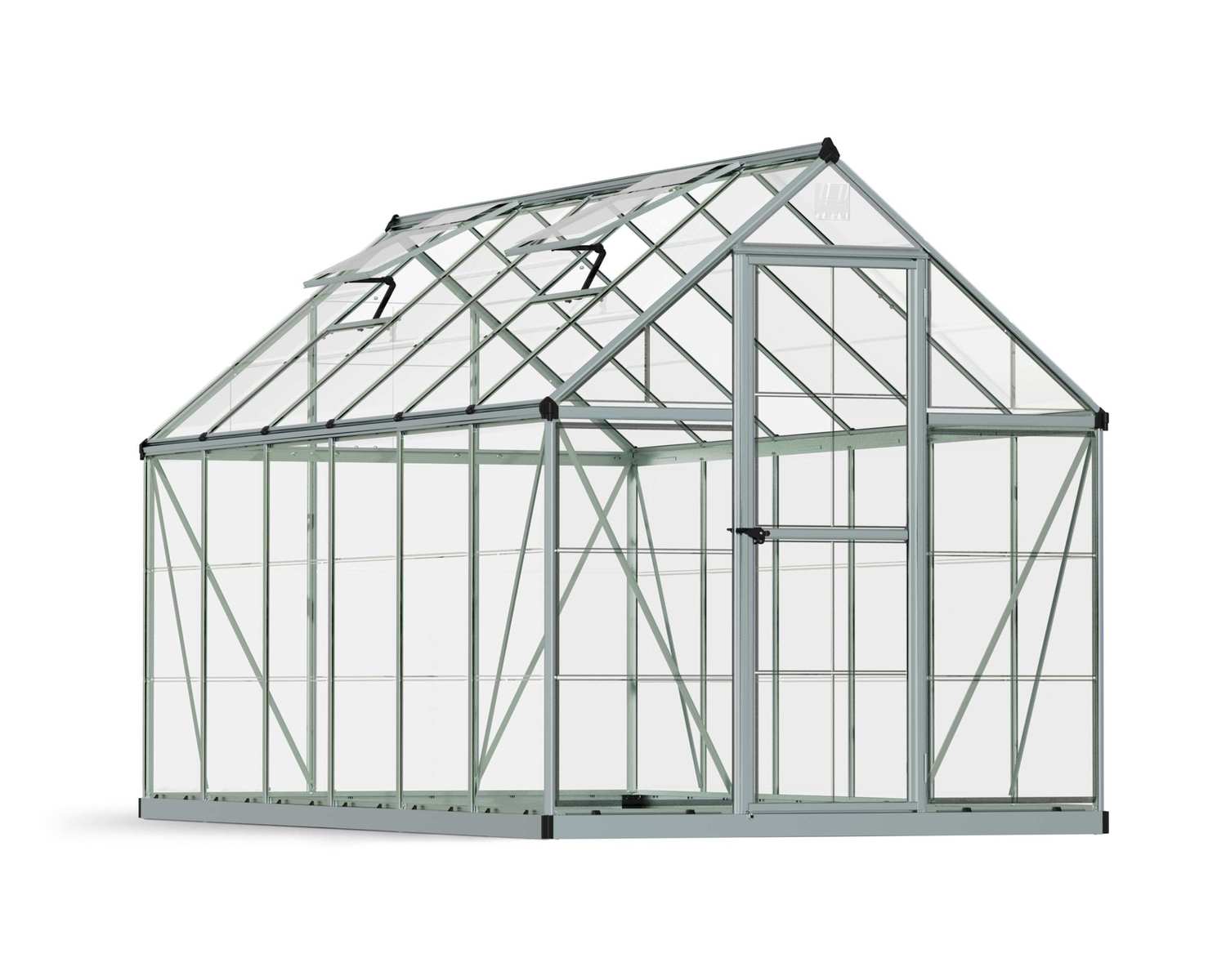 Greenhouse Harmony 6' x 12' Kit - Silver Structure & Clear Glazing