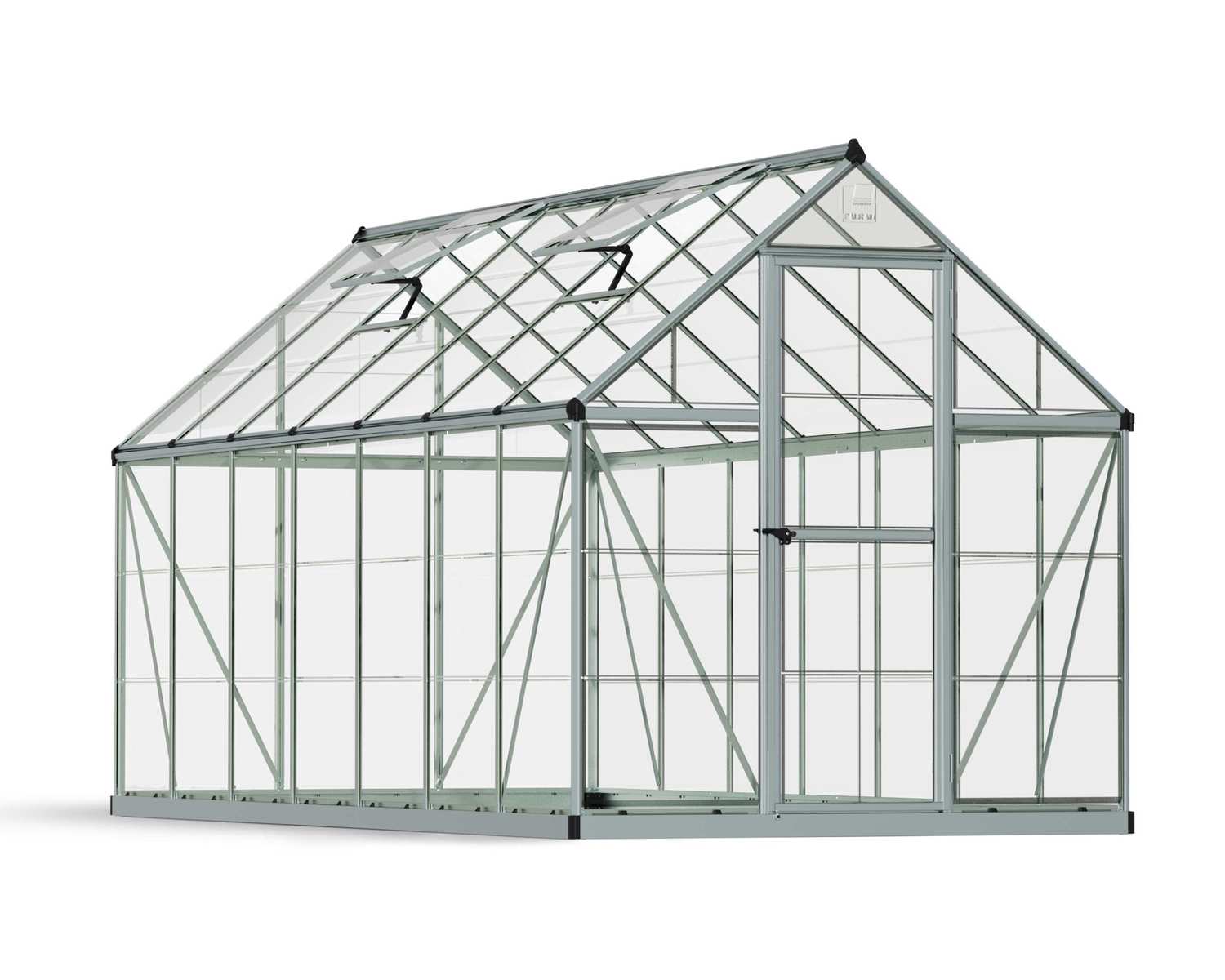 Greenhouse Harmony 6&#039; x 14&#039; Kit - Silver Structure &amp; Clear Glazing