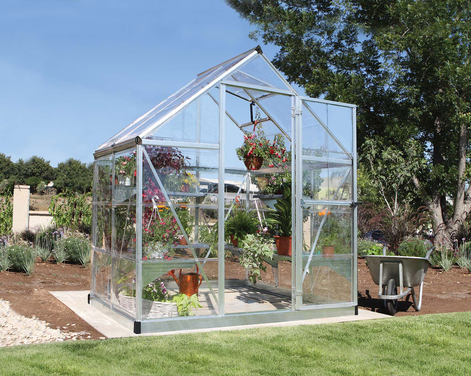 Greenhouse Harmony 6&#039; x 4&#039; Kit - Silver Structure &amp; Clear Glazing