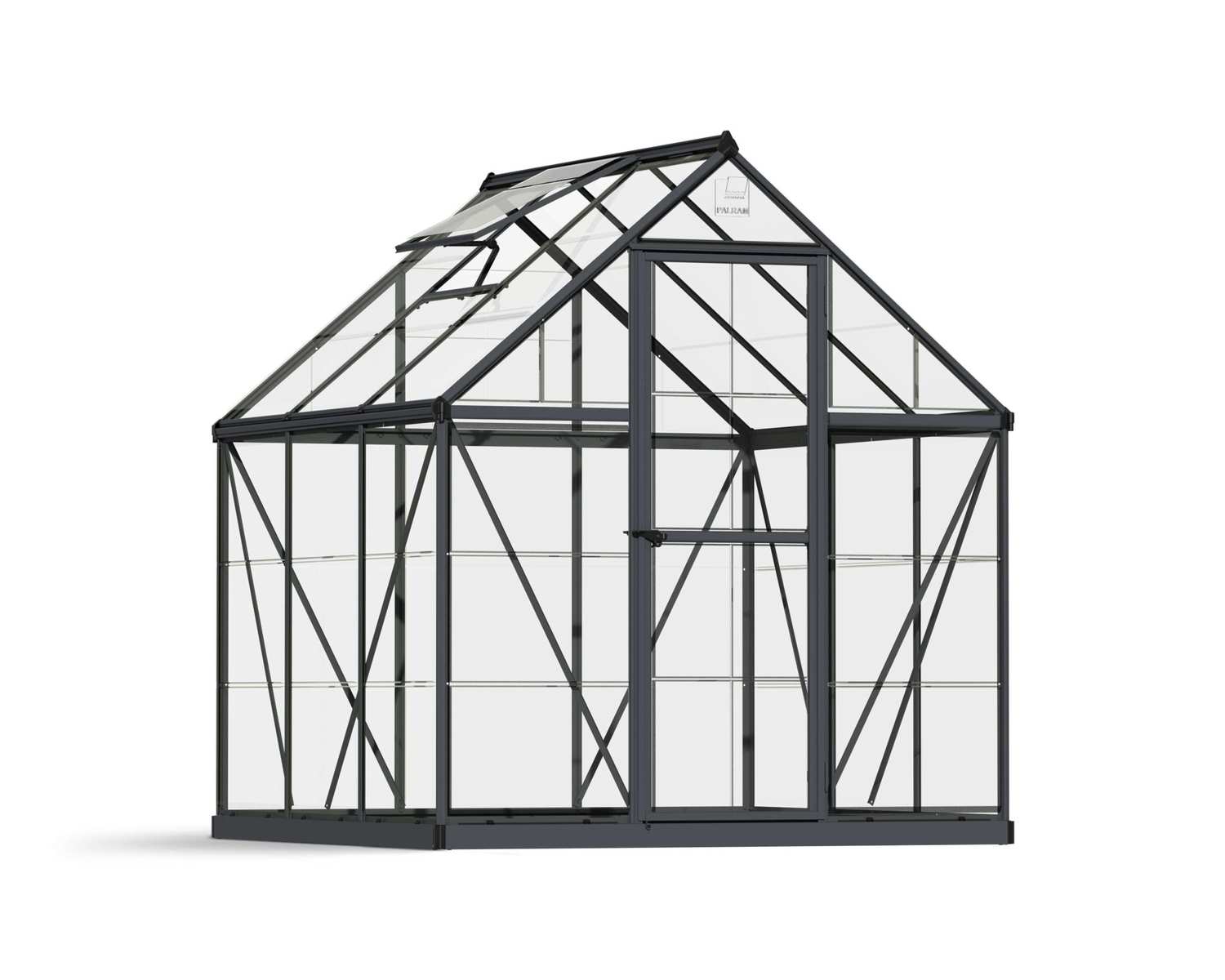 Greenhouse Harmony 6&#039; x 6&#039; Kit - Grey Structure &amp; Clear Glazing