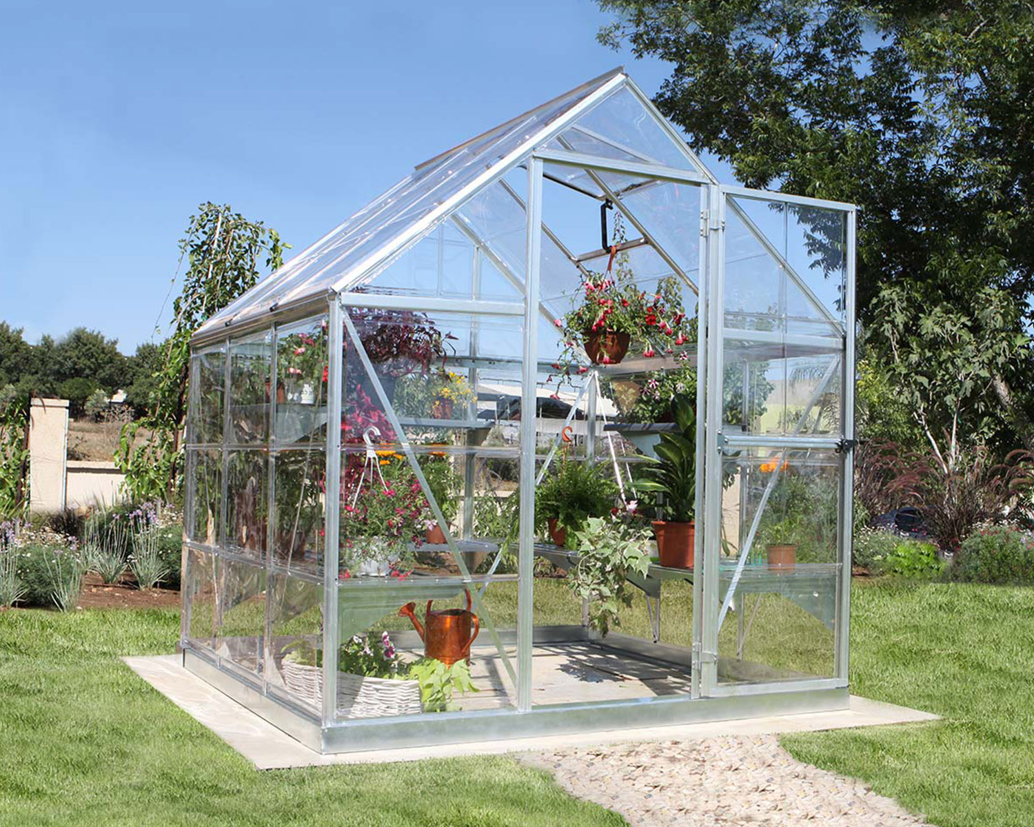 Greenhouse Harmony 6&#039; x 6&#039; Silver Structure &amp; Clear Glazing