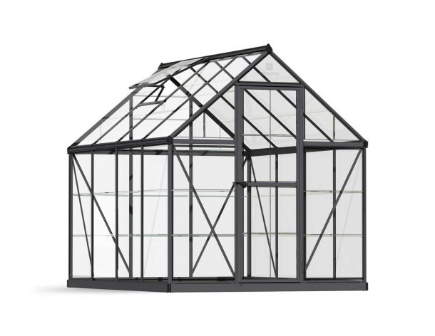 Greenhouse Harmony 6&#039; x 8&#039; Kit - Grey Structure &amp; Clear Glazing