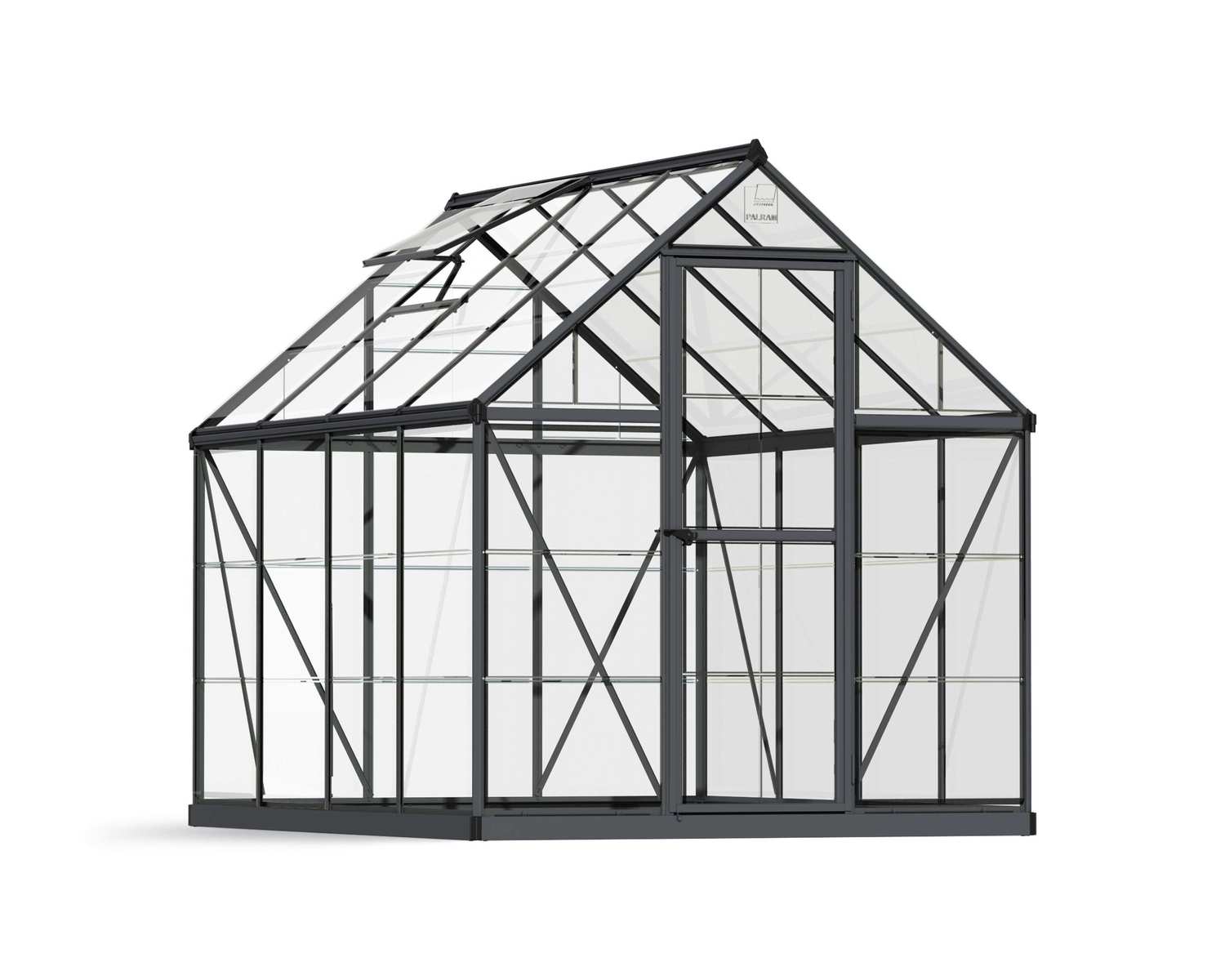 Greenhouse Harmony 6&#039; x 8&#039; Kit - Grey Structure &amp; Clear Glazing