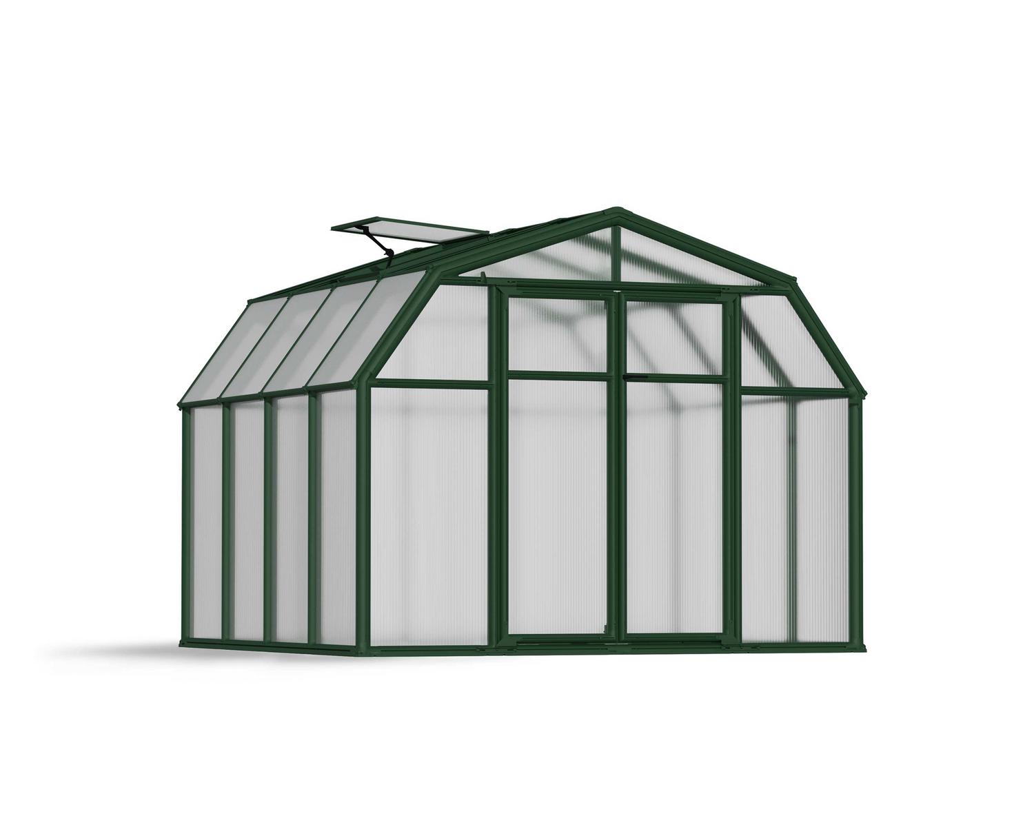 Greenhouse Hobby Gardener 8&#039; x 8&#039; Kit - Green Structure &amp; Twinwall Glazing