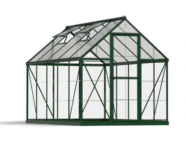 Greenhouse Hybrid 6&#039; x 10&#039; Kit - Green Structure &amp; Hybrid Glazing