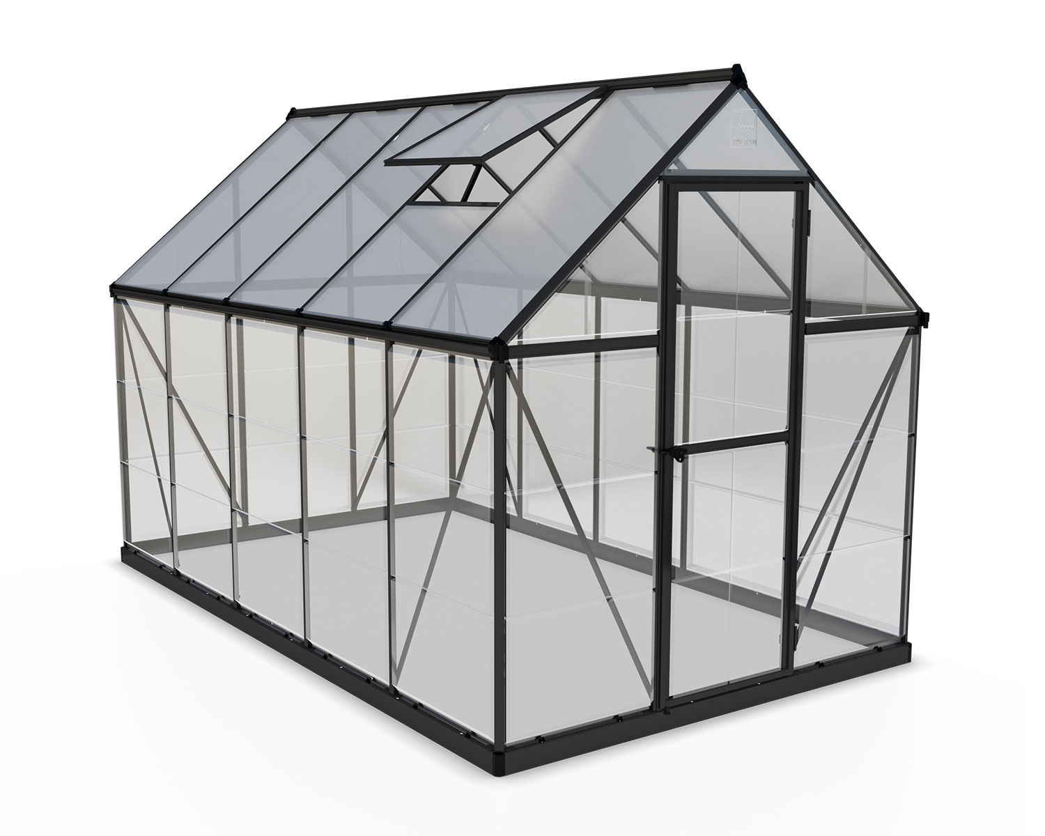Greenhouse Hybrid 6&#039; x 10&#039; Kit - Grey Structure &amp; Hybrid Glazing