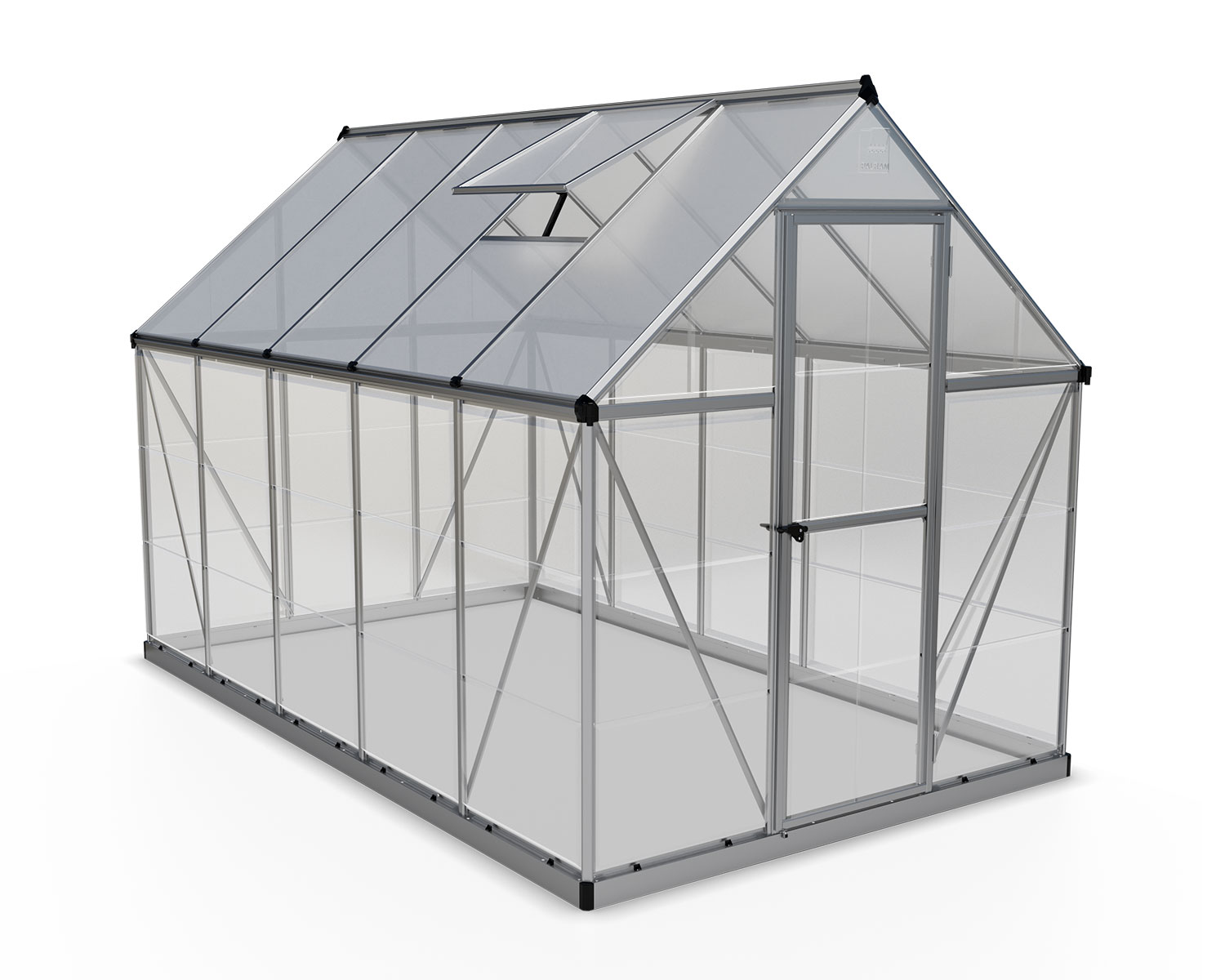 Greenhouses Hybrid 6 ft. x 10 ft. Silver Structure & Hybrid Glazing