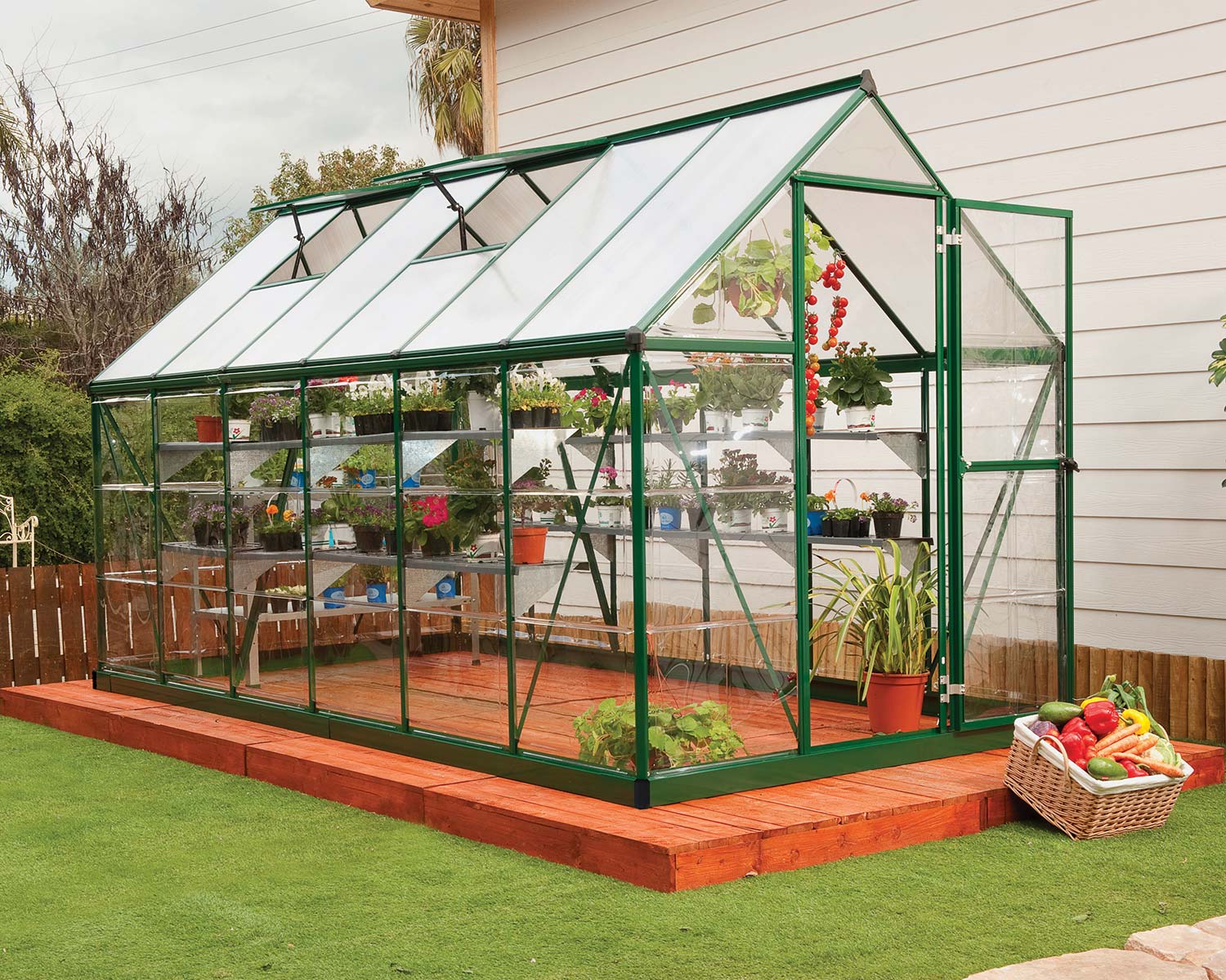 Greenhouse Hybrid 6' x 12' Green Structure & Hybrid Glazing