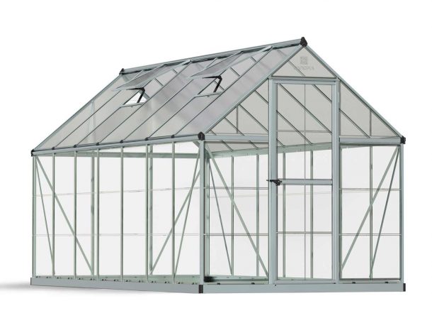 Greenhouse Hybrid 6&#039; x 14&#039; Kit -Silver Structure &amp; Hybrid Glazing