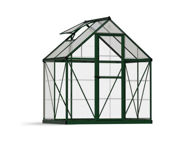 Greenhouse Hybrid 6&#039; x 4&#039; Kit - Green Structure &amp; Hybrid Glazing
