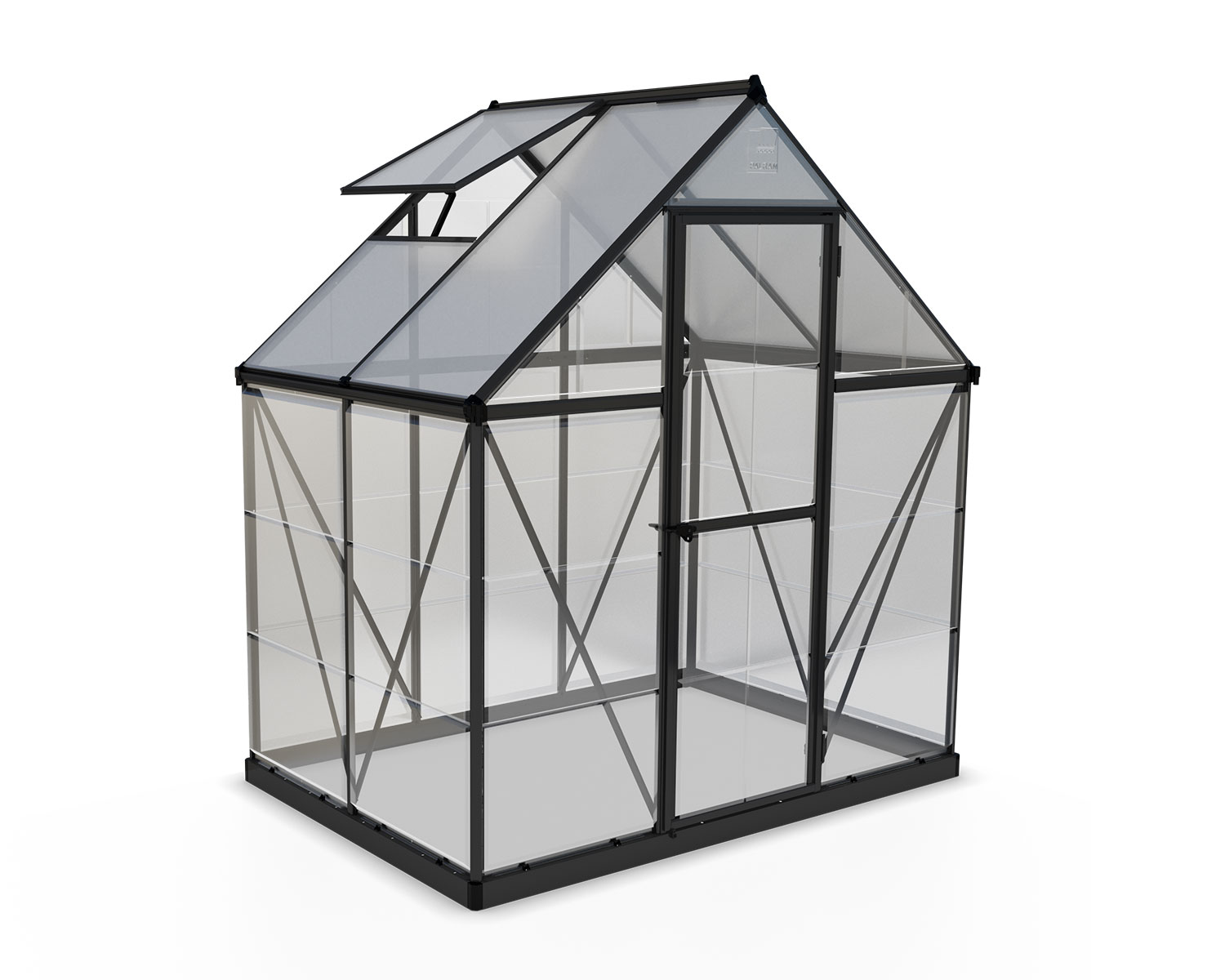 Greenhouses Hybrid 6 ft. x 4 ft. Grey Structure &amp; Hybrid Glazing