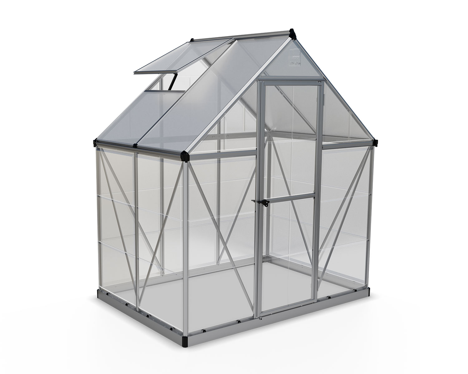 Greenhouses Hybrid 6 ft. x 4 ft. Silver Structure & Hybrid Glazing