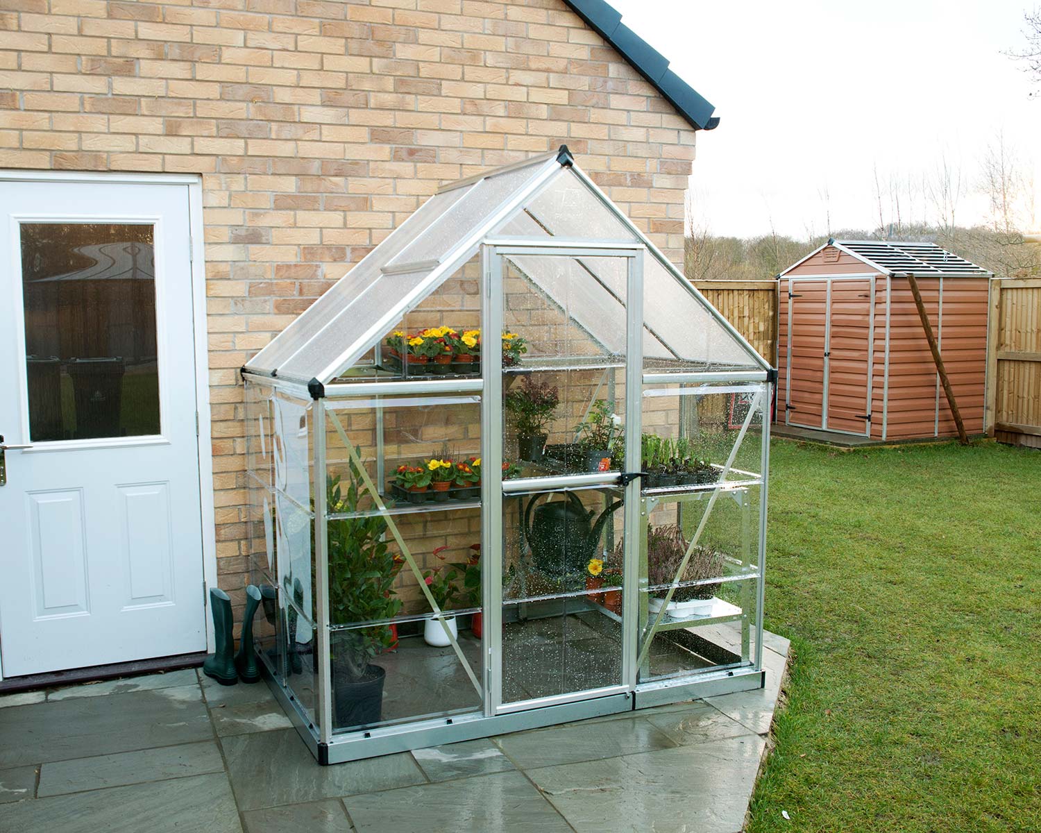 Greenhouse Hybrid 6&#039; x 4&#039; Kit - Silver Structure &amp; Hybrid Glazing
