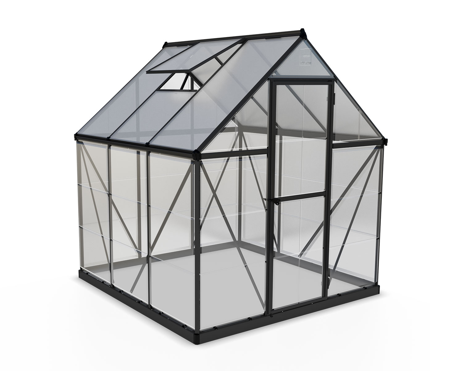 Greenhouse Hybrid 6&#039; x 6&#039; Kit - Grey Structure &amp; Hybrid Glazing