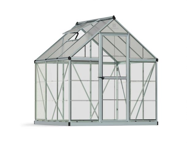 Greenhouse Hybrid 6&#039; x 6&#039; Kit - Silver Structure &amp; Hybrid Glazing
