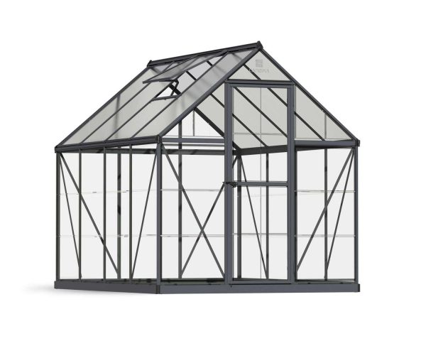 Greenhouse Hybrid 6' x 8' Kit - Grey Structure & Hybrid Glazing