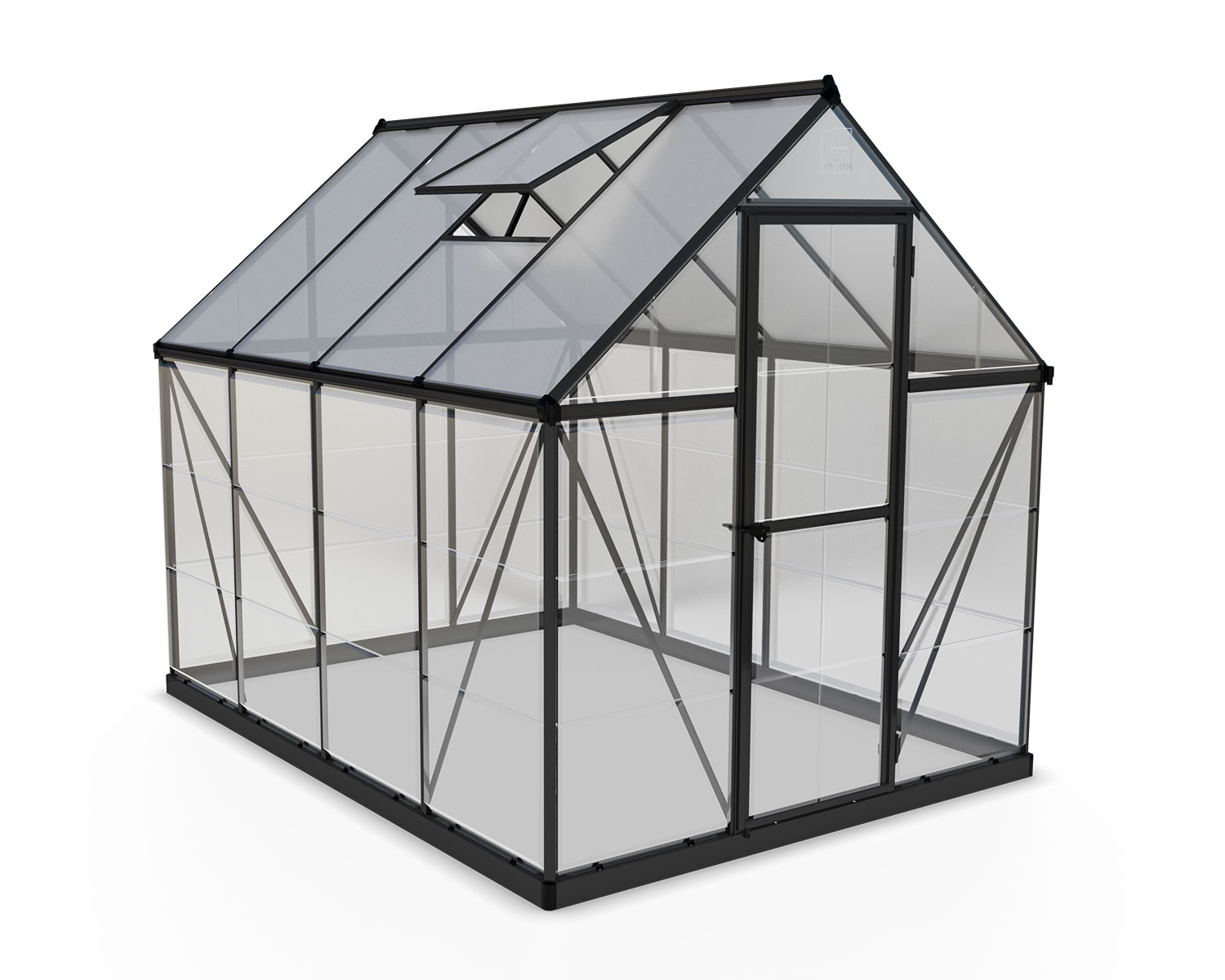 Greenhouse Hybrid 6' x 8' Kit - Grey Structure & Hybrid Glazing