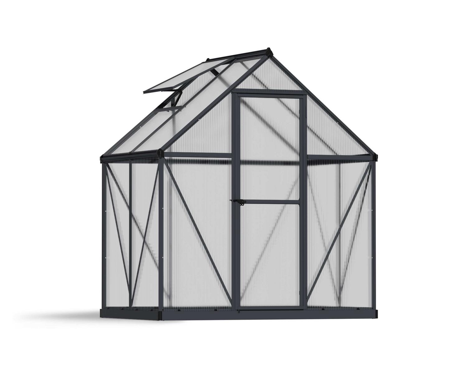 Greenhouse Mythos 6&#039; x 4&#039; Kit - Grey Structure &amp; Multiwall Glazing