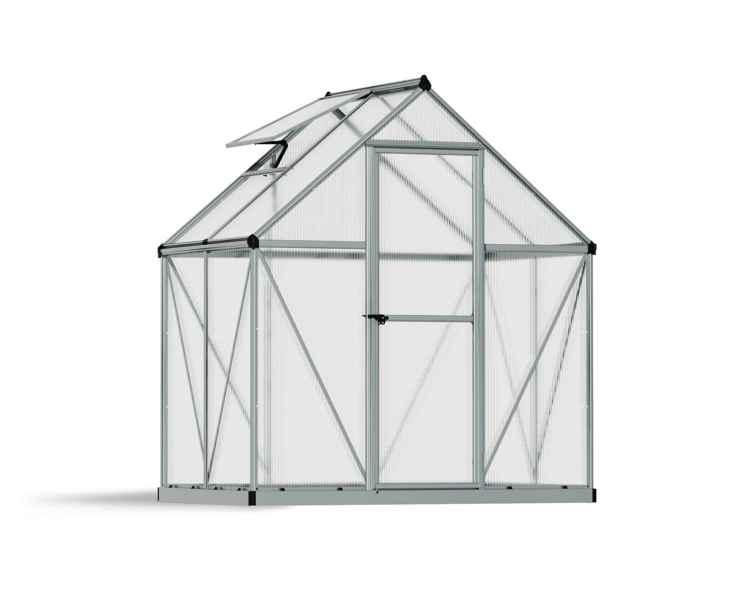 Greenhouse Mythos 6&#039; x 4&#039; Kit - Silver Structure &amp; Multiwall Glazing
