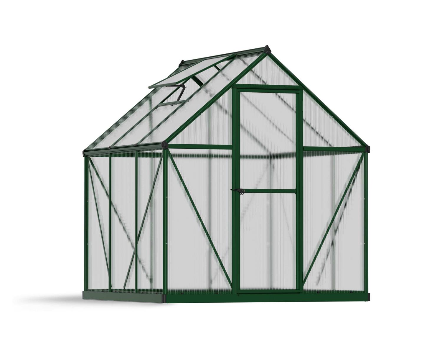 Greenhouses Mythos 6 ft. x 6 ft. Green Structure & Multiwall Glazing