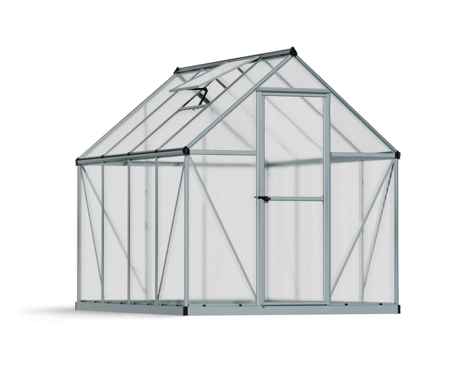 Greenhouse Mythos 6&#039; x 8&#039; Kit - Silver Structure &amp; Multiwall Glazing