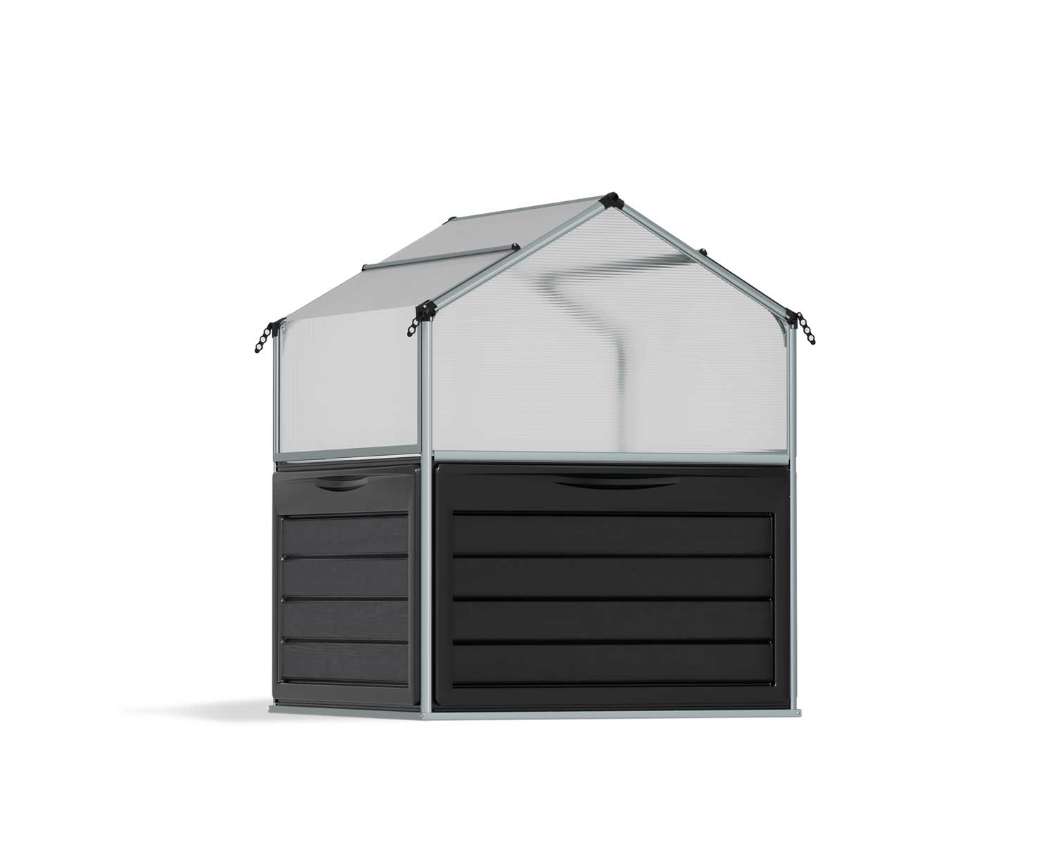 Greenhouses Plant Inn 4 ft. x 4 ft. Silver Structure &amp; Twinwall Glazing