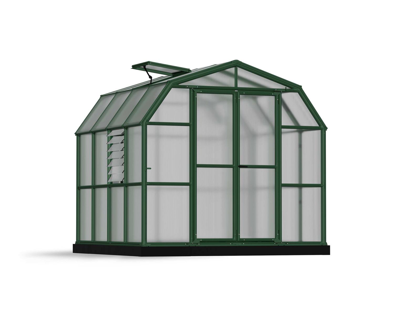 Greenhouse Prestige 8&#039; x 8&#039; Kit - Green Structure &amp; Twinwall Glazing