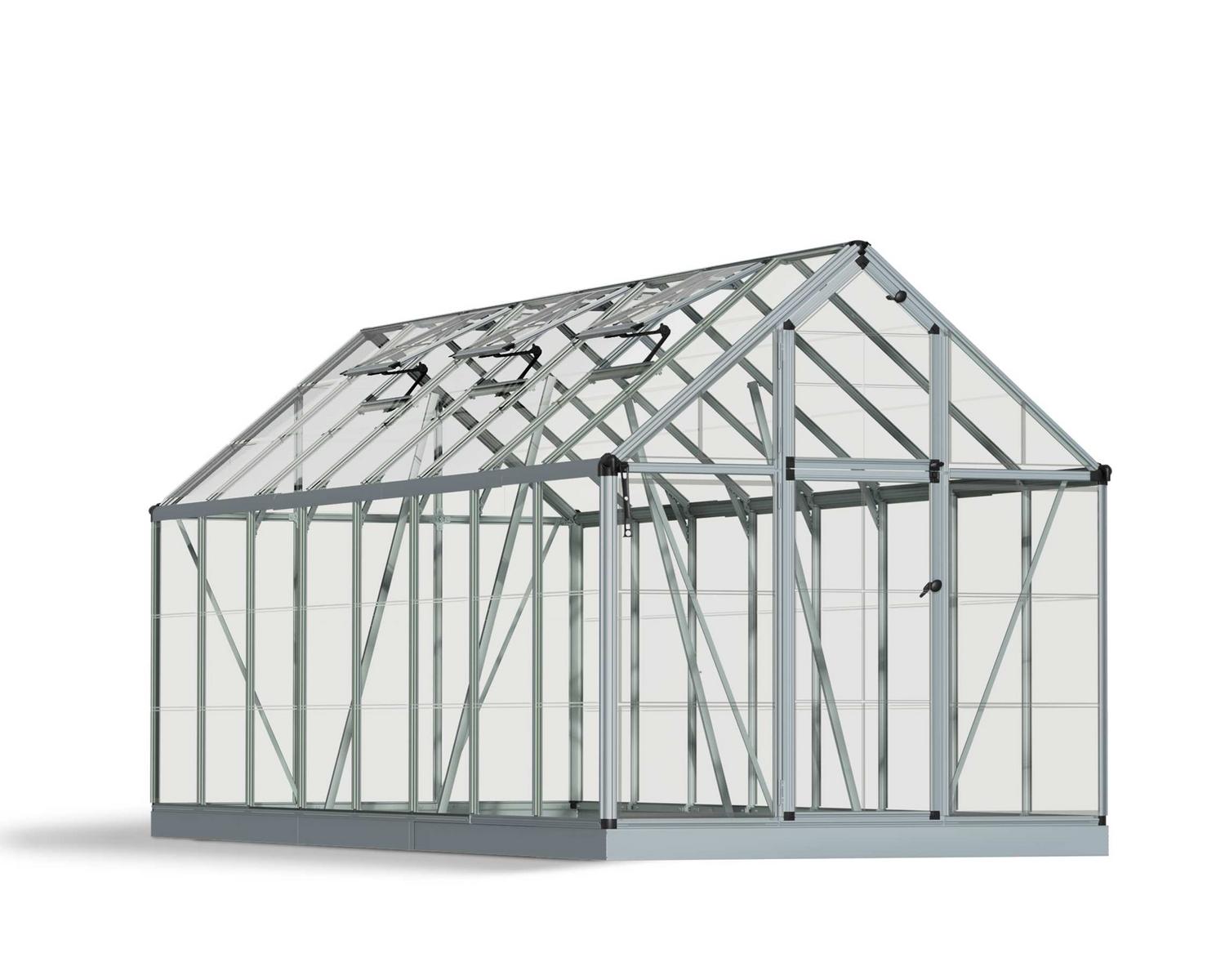 Greenhouse Snap and Grow 6&#039; x 16&#039; Kit - Silver Structure &amp; Clear Glazing