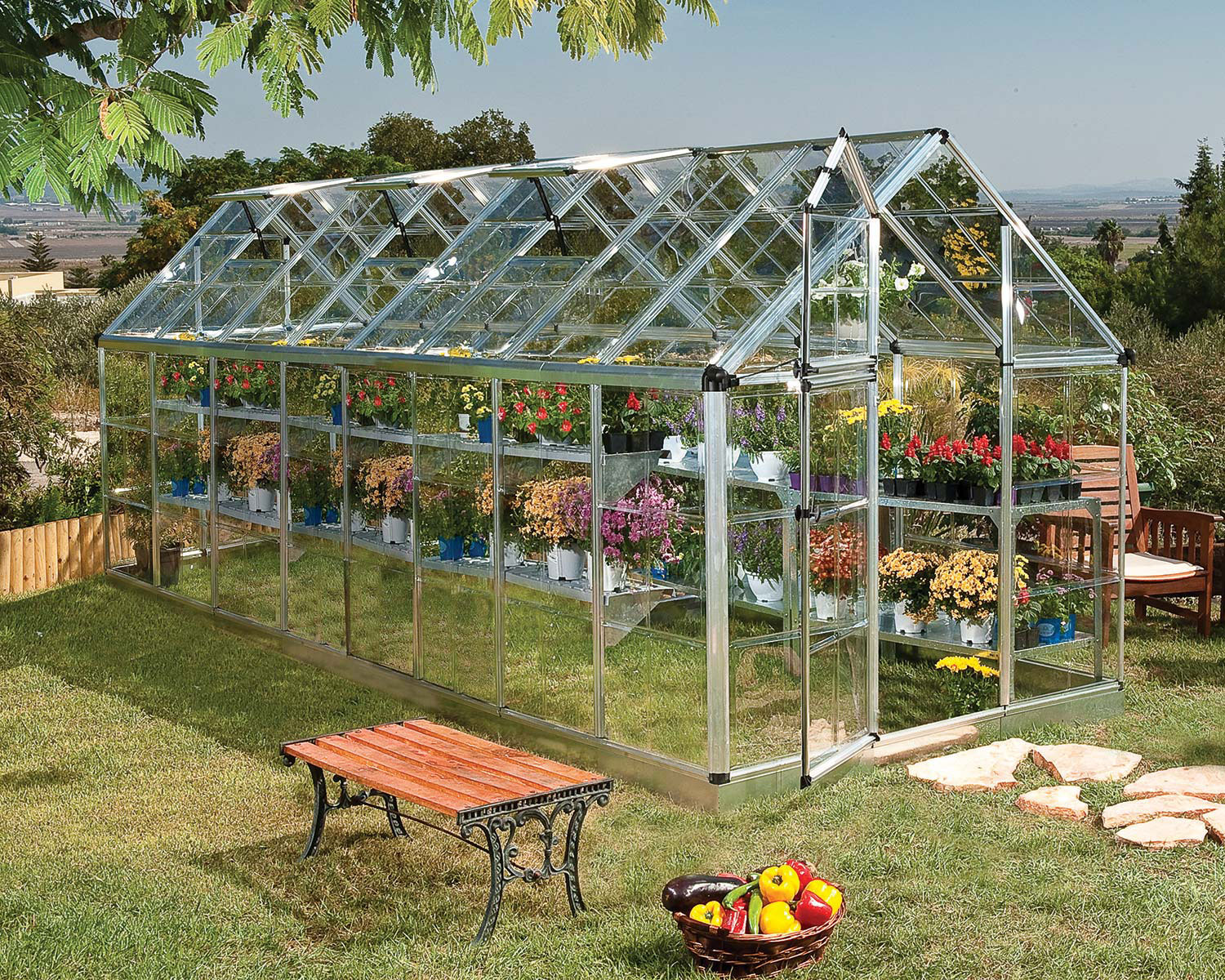 Greenhouse Snap and Grow 6&#039; x 16&#039; Silver Structure &amp; Clear Glazing
