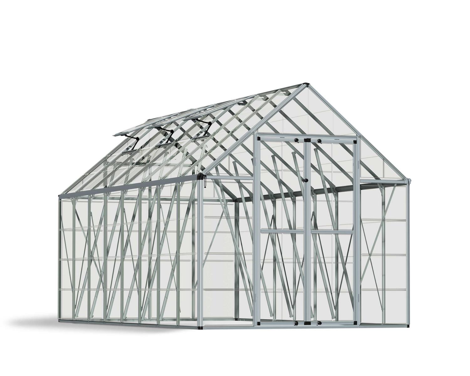 Greenhouses Snap&Grow 8 ft. x 16 ft. Silver Structure & Clear Glazing