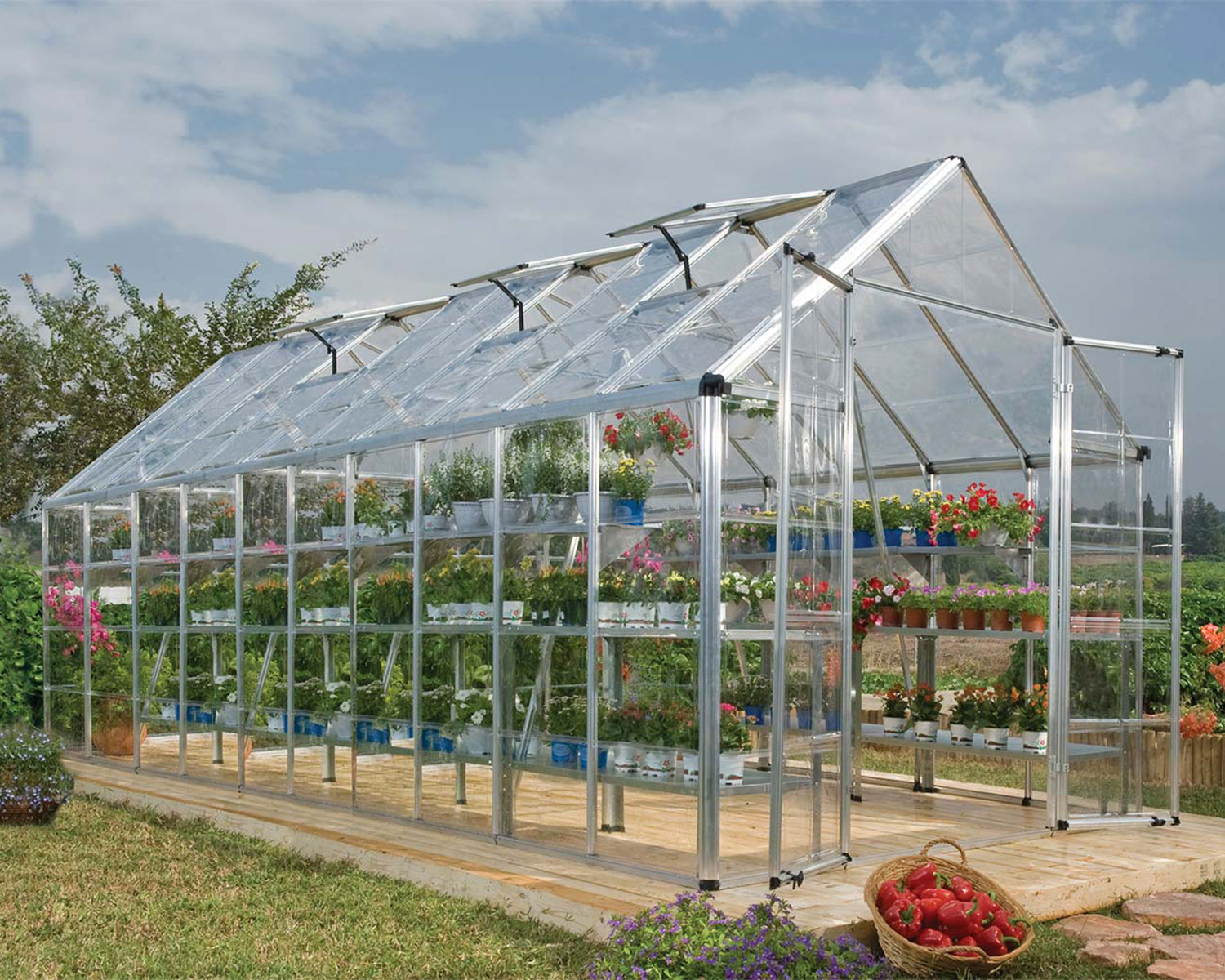 Greenhouse Snap and Grow 8&#039; x 20&#039; Kit - Silver Structure &amp; Clear Glazing
