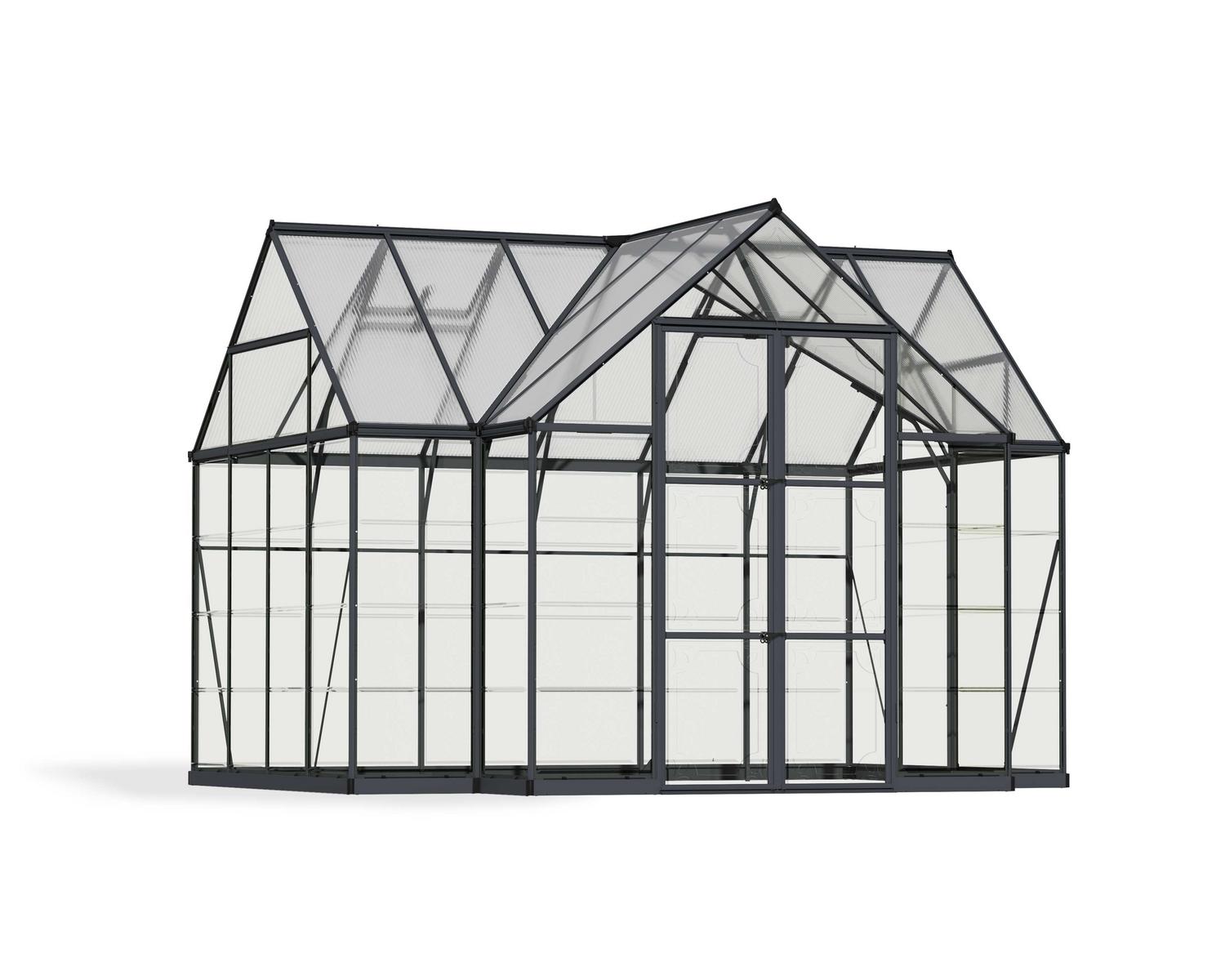 Greenhouses Victory Orangery 10 ft. x 12 ft. Grey Structure & Clear Glazing