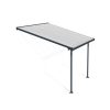Feria 10 ft. x 10 ft. Grey Aluminium Patio Cover With 2 Posts, Clear Twin-Wall Polycarbonate Roof Panels