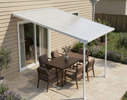 Feria 10 ft. x 10 ft. Patio Cover Kit - White Structure & White Twin Wall Panels