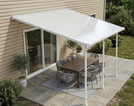 Feria 10 ft. x 14 ft. Patio Cover Kit - White Structure & White Twin Wall Panels+