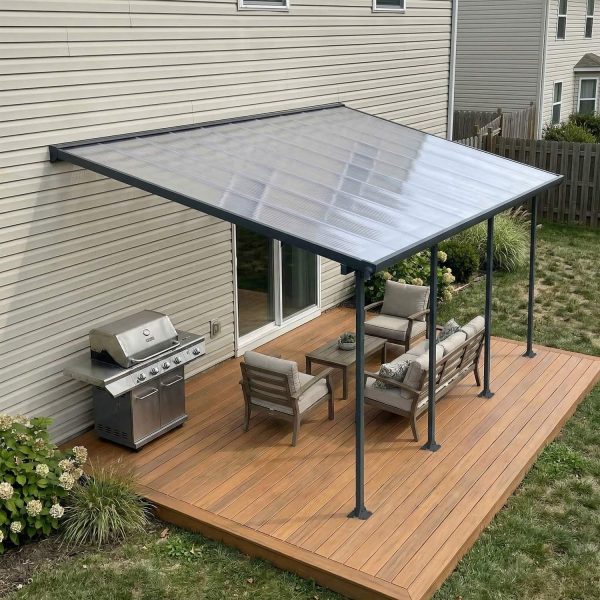 Palram Patio Covers Feria 3x6.10 Grey Clear Main US