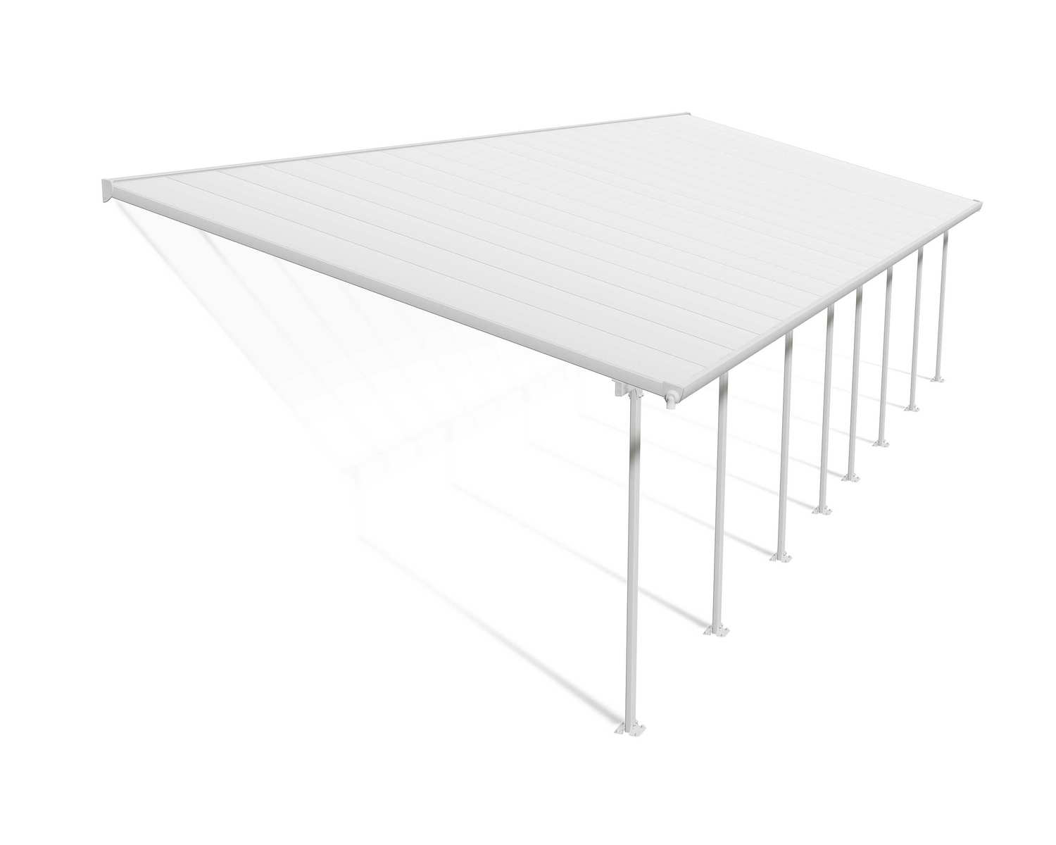 Patio Cover Kit Feria 4 ft. x 12.12 ft. White Structure &amp; White Multi Wall Glazing