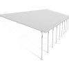 Feria 13 ft. x 42 ft. White Aluminium Patio Cover With 9 Posts, Clear Twin-Wall Polycarbonate Roof Panels.