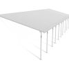 Feria 13 ft. x 48 ft. White Aluminium Patio Cover With 10 Posts, Clear Twin-Wall Polycarbonate Roof Panels.