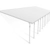 Feria 13 ft. x 48 ft. White Aluminium Patio Cover With 10 Posts, White Twin-Wall Polycarbonate Roof Panels.