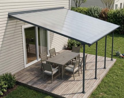 Feria 13 ft. x 20 ft. Patio Cover Kit - Grey, Clear Twin wall