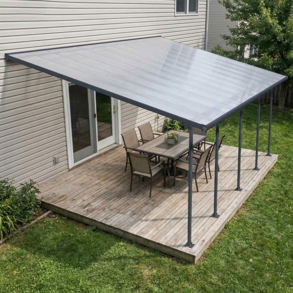 Palram Patio Covers Feria 4x8.50 Grey Clear Main 1 US